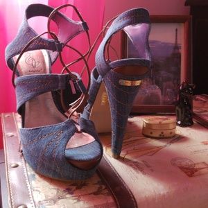 BABY PHAT PLATFORM DENIM STILLETTOS